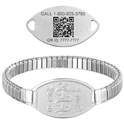 QR Code Stretch Band Medical ID Bracelet